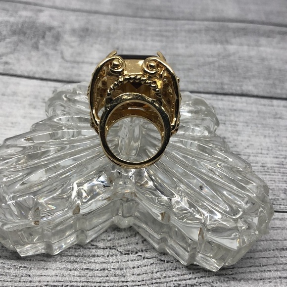 Ralph Lauren Gold Ring with Amber Gemstone - Picture 3 of 10